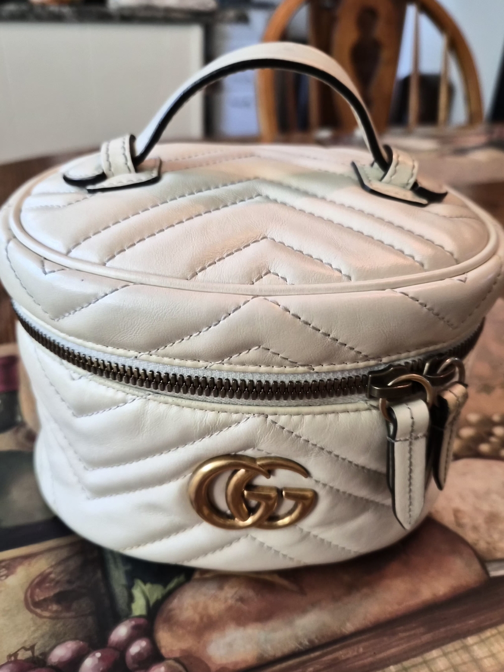 Gucci Cream Quilted Leather Mini Backpack Bag